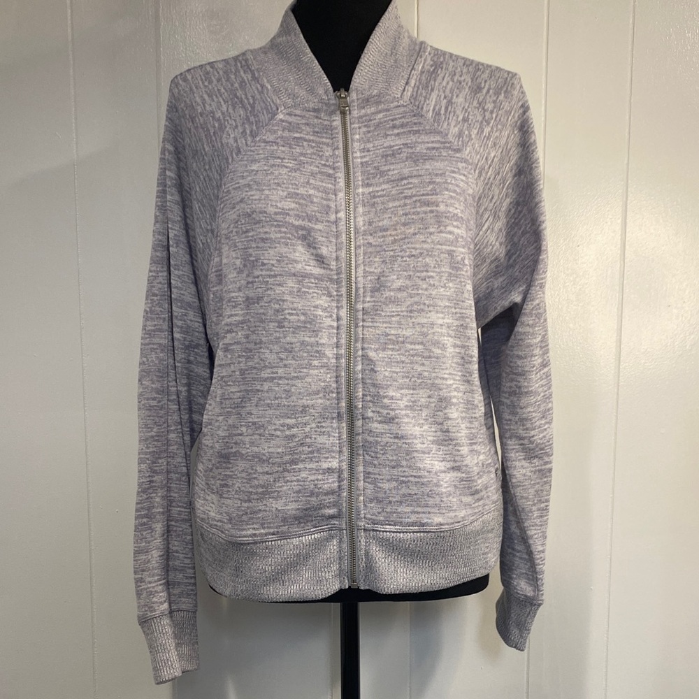 Calvin Klein Performance Zip-Up Jacket Lavender Gray Space Dye Small
